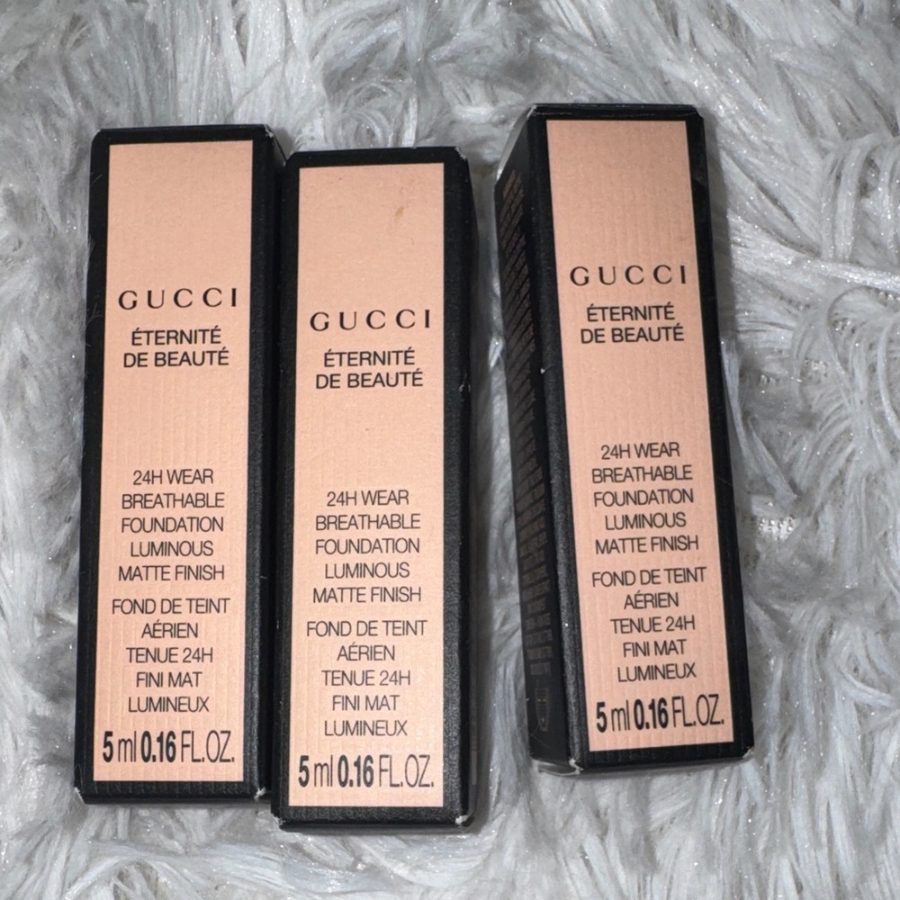 Three 5ml Gucci Éternité de Beauté Foundation - Black and Cream